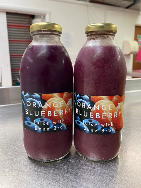 Orange and Blueberry Bone Broth Juice