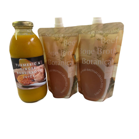 Bone Broth with Botanicals x 2 and Turmeric Bone Broth Juice