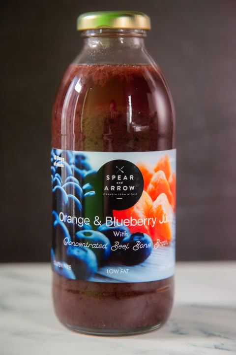 Orange and Blueberry Bone Broth Juice