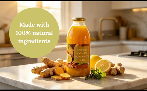 Turmeric and Ginger Bone Broth Juice 3 x 500ml multi pack offer