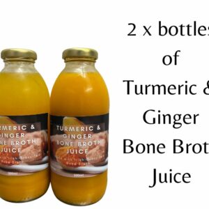 Turmeric & Ginger Bone Broth Juice x 2, Natural Bone Broth Turmeric Juice