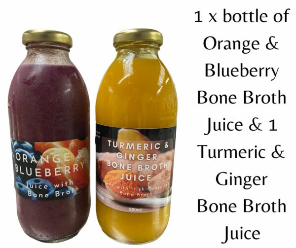 Turmeric and Ginger and Orange and Blueberry Bone Broth Juice