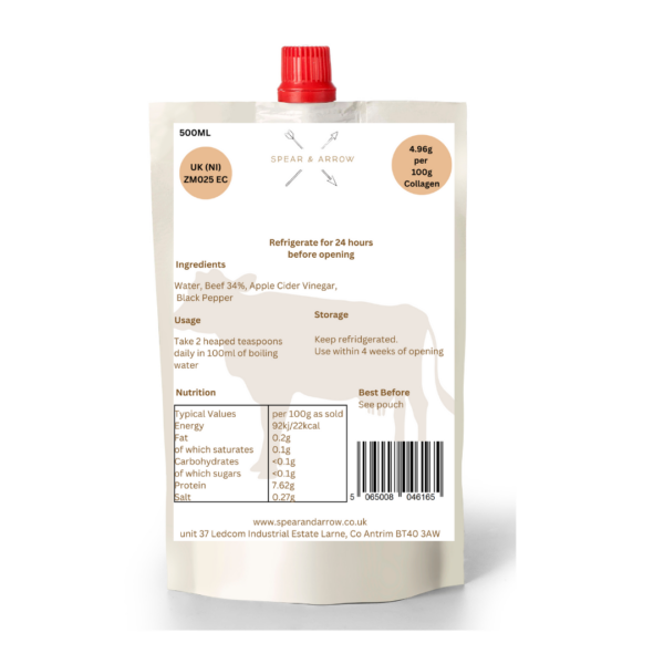 back label for 500ml bone broth